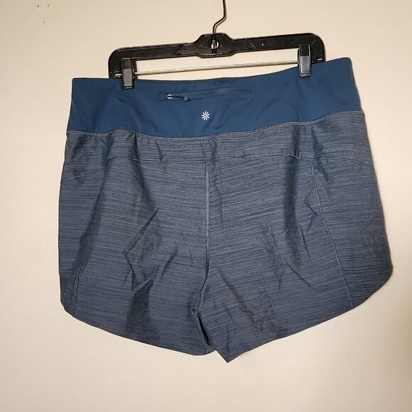 ATHLETA Run With It Textured Shorts 3.5" - Heathered Blue/Green - Size 1X - Picture 4 of 6